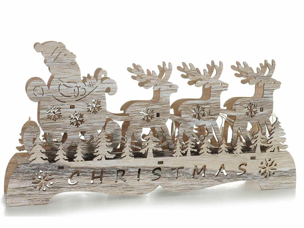 Decorazione natalizia a slitta in legno