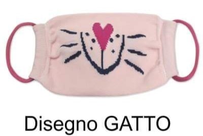 MASCHERINA FACCIALE RIUTILIZZABILE per BAMBINI
Disegno GATTO