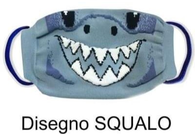 MASCHERINA FACCIALE RIUTILIZZABILE per BAMBINI
Disegno SQUALO