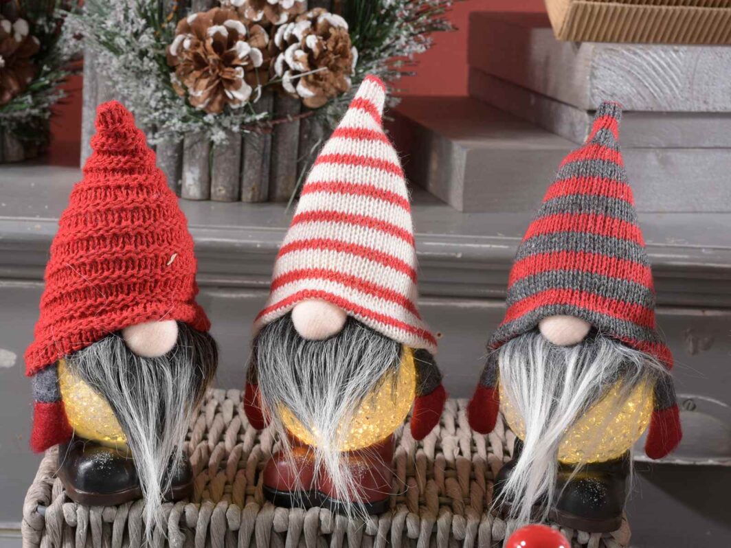 Babbo Natale da appoggiare con barba lunga e corpo luminoso