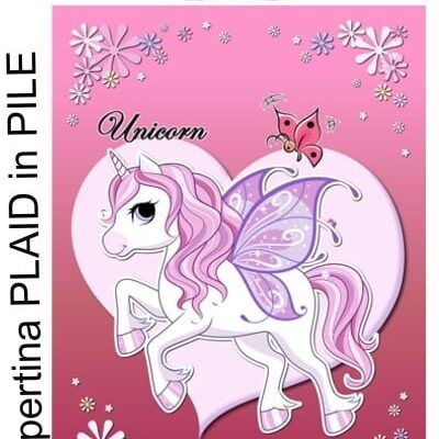 COPERTINA PLAID in PILE "UNICORNO"