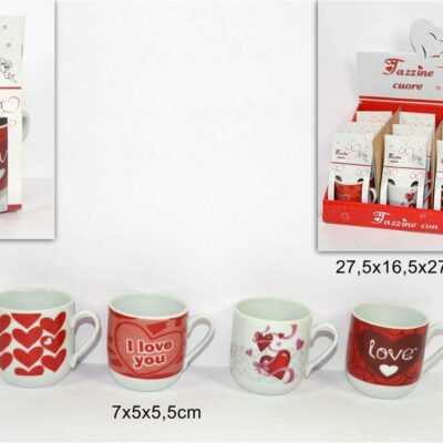 TAZZINE CUORE CON DISPLAY 
"SAN VALENTINO"