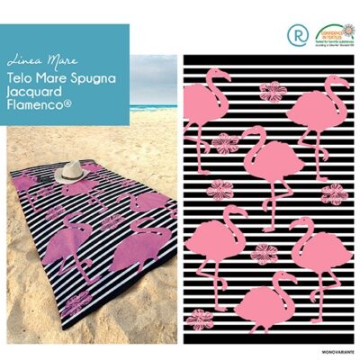 TELO MARE SPUGNA 
"JACQUARD FLAMENCO"