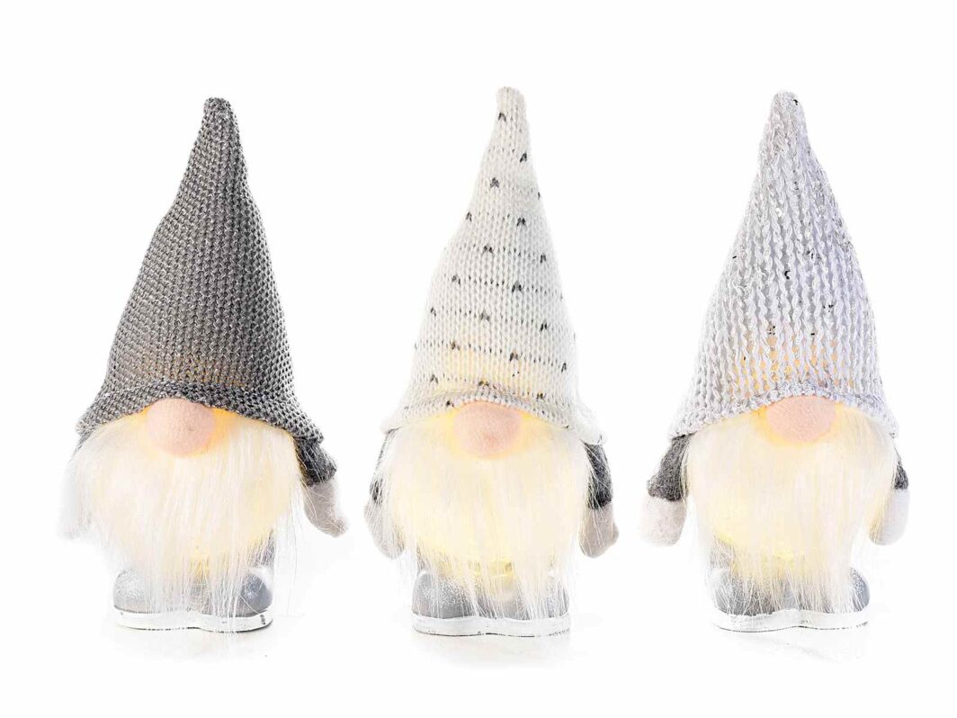 Babbo Natale da appoggiare con barba lunga e corpo luminoso