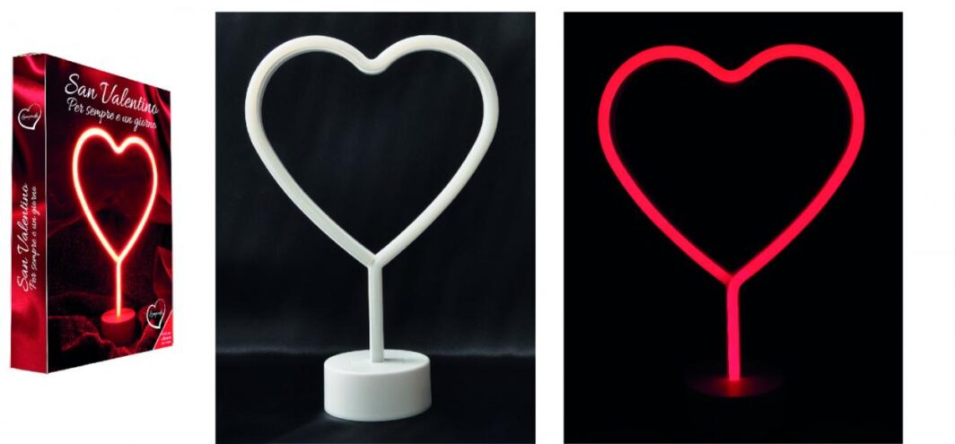 CUORE LUMINOSO DA TAVOLO 
"SAN VALENTINO"
MIS.29x20x8,5cm