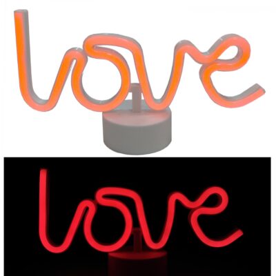 SCRITTA NEON LOVE DA TAVOLO 
"SAN VALENTINO"
MIS. 28x15x8,5cm