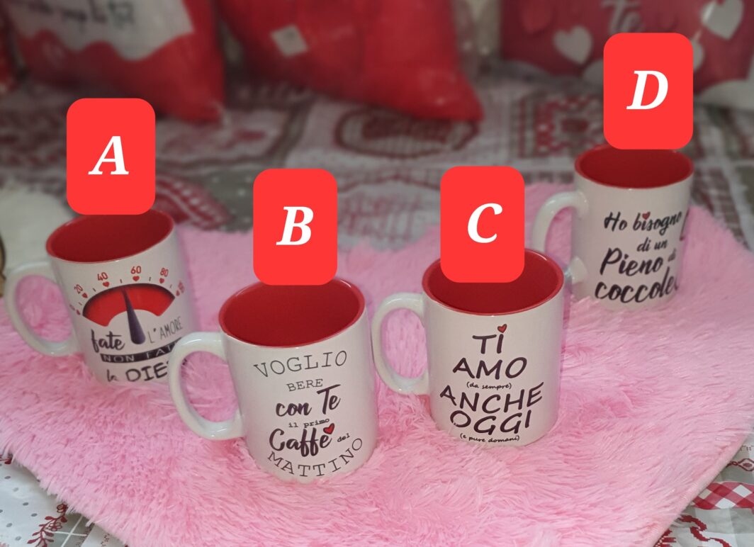 TAZZA MUG "SAN VALENTINO"
4 FRASI ASSORTITI