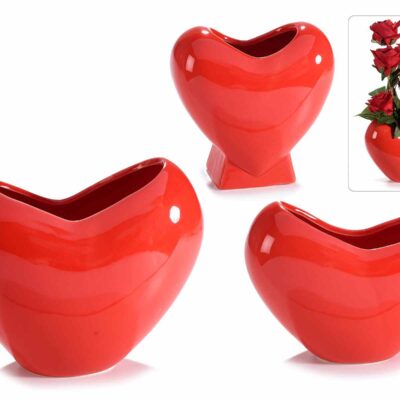 SET 3 VASI IN CERAMICA LUCIDA A CUORE
Misure: Grande: cm 18 x 10 x 15 H
Medio: 15 x 7,5 x 11 H - Piccolo: 11 x 6,5 x 11 H
Utilizzo: Vaso / Portavaso

Vasi a cuore in ceramica lucida di San Valentino in set da 3 pezzi