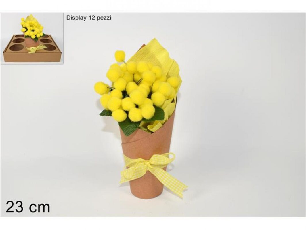 PIANTINA MIMOSA CON CARTONCINO E FIOCCO 
"Festa della Donna"