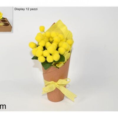 PIANTINA MIMOSA CON CARTONCINO E FIOCCO 
"Festa della Donna"