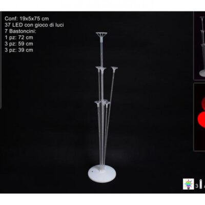 PIANTANA 37LED ROSSO 7 BASTONCINI PORTAPALLONCINI
"SAN VALENTINO"