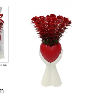 VASO MANI CON CUORE CON FIORI
"SAN VALENTINO""GIARDINO""ARREDO CASA"
H. 28 CM.