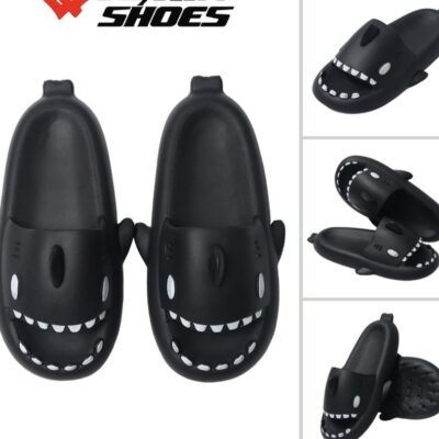 Ciabatte Squalo Estive Open Toe Donna Uomo Bambini Coppia Ciabatte da Doccia con... Nero