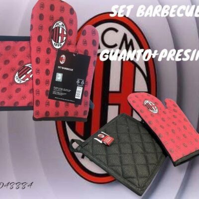 SET BARBEQUE  "MILAN" FAN 2 PEZZI 1 GUANTO 1 PRESINA FC.INTERNAZIONALE 100% COTONE IMBOTTITURA 100% POLIESTERE PRODOTTO UFFICIALE