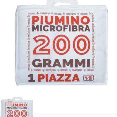 PIUMINO PER INTERNO 
IN MICROFIBRA GR. 200
2P MATRIMONIALE