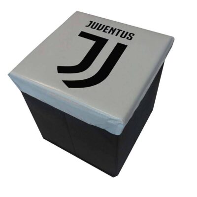Juventus Pouf Contenitore, Bianco, 31x31x33 cm,