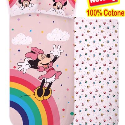 SET COMPLETO LENZUOLA LETTO 1p, "MINNIE"