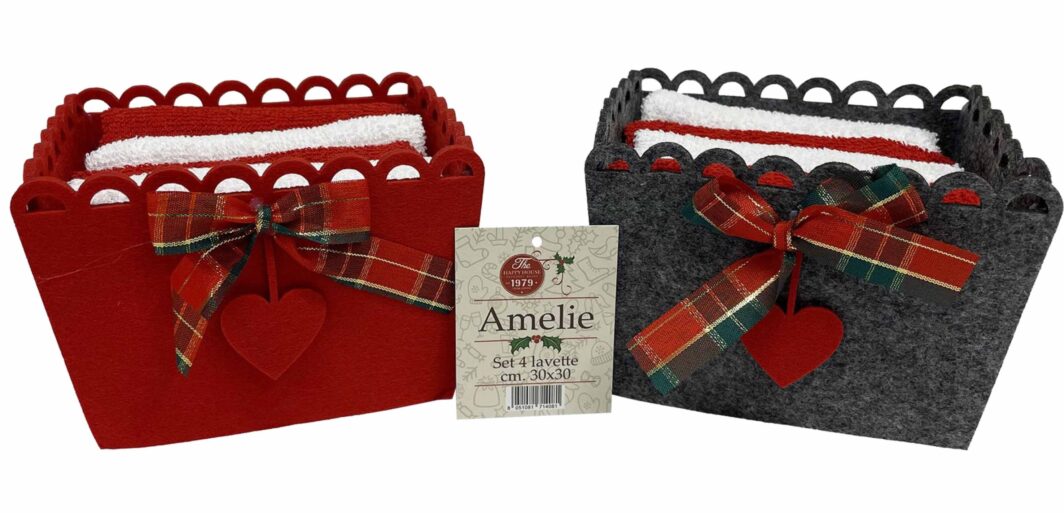 CESTINO 4 LAVETTE MOD. "AMELIE"