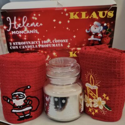SET 3 PZ "KLAUS" NATALIZIA HELEN
2 STROFINACCI + CANDELA PROFUMATA