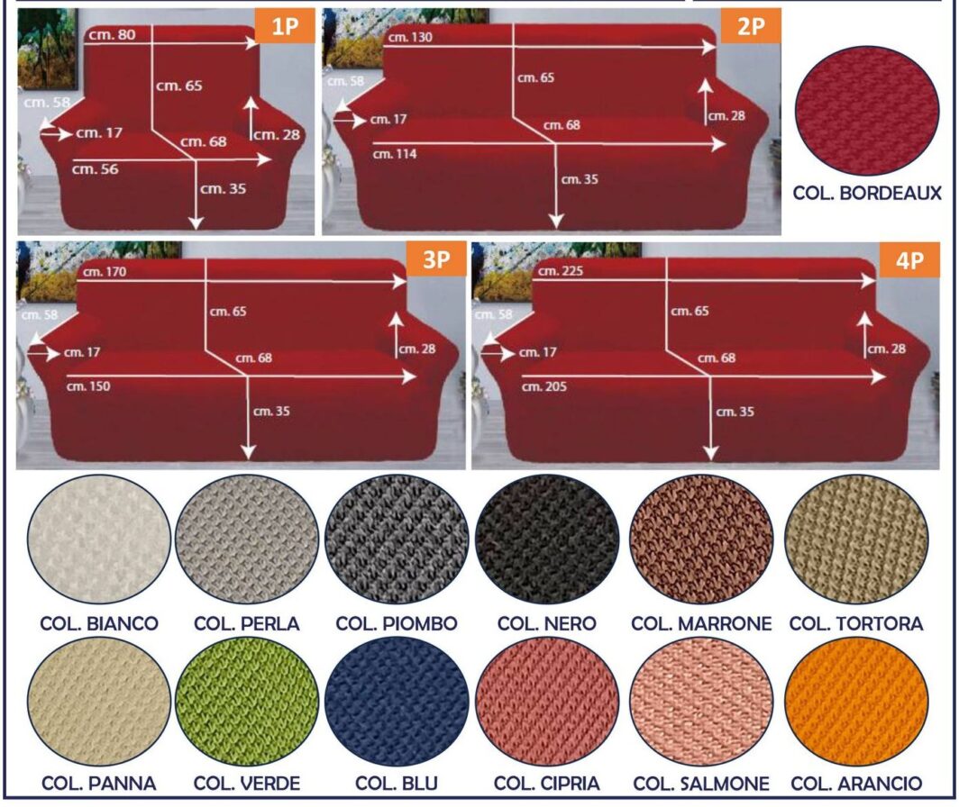 COPRIDIVANO ELASTICO "ZENO"
4 POSTI