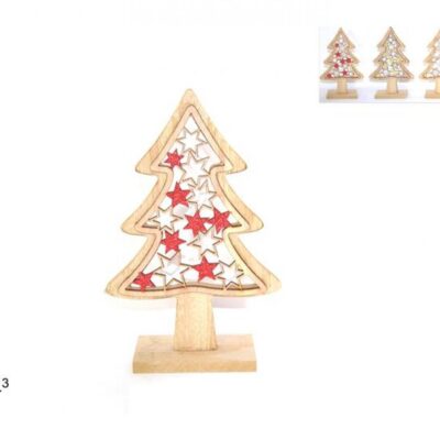 ALBERO LEGNO 20cm C/STELLE GLITTERATE
colori assortiti
