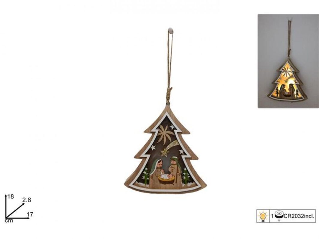 LAMPIONE LEGNO C/BABBO NATALE ROSSO h. 45
