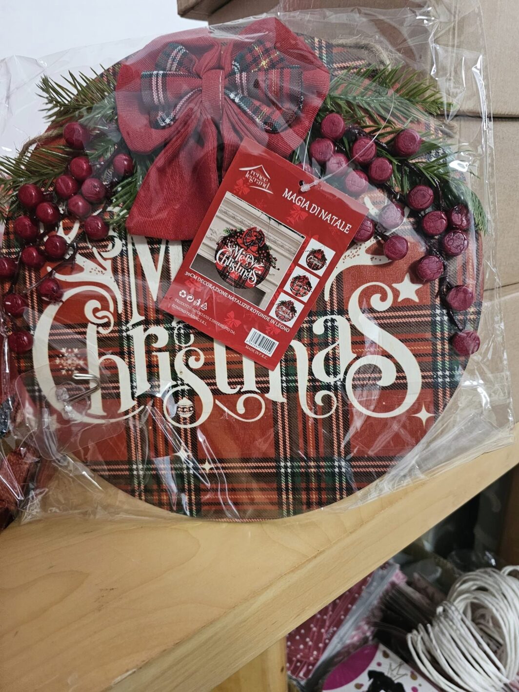 FUORI PORTA NATALE TARTAN "MERRY CHRISTMAS"