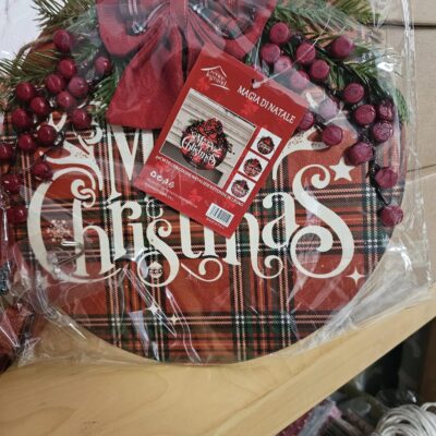 FUORI PORTA NATALE TARTAN "MERRY CHRISTMAS"