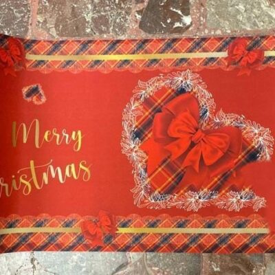 PASSATOIA NATALIZA H. 52 CM
ANTISCIVOLO 
COLOR ROSSO
"MERRY CHRISTMAS"