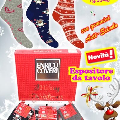 Calza ANTISCIVOLO RAGAZZA in CALDO COTONE elasticizzato , finemente LAVORATE ( non stampate ) con disegni " NATALIZI " come fotografia

 3 DISEGNI ASSORTITI firmato ENRICO COVERI
TAGLIA UNICA 36-40