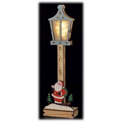 Lampioncino in legno mdf con 8 led Babbo Natale Cm. 10x5x35