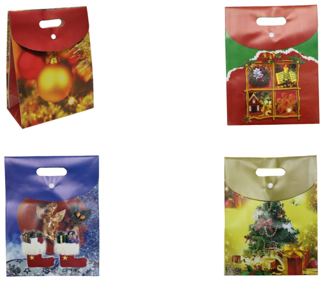 BUSTA PLASTICA NATALIZIA 
CON CHIUSURA NA090 24,5x31,5x12,5cm