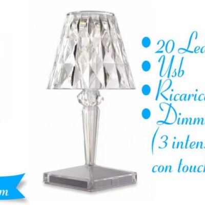 LAMPADA DA TAVOLO LED "CRISTAL"
Mis. 9x25 cm.