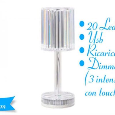 LAMPADA DA TAVOLO LED "CRISTAL"
MIS.9X24 CM