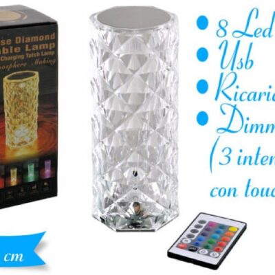 LAMPADA DA TAVOLO LED "CRISTAL"
MIS.9X21,5 CM