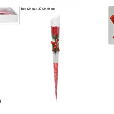 Rosa Rossa 
Fiore Con Diamantino 
Fiocco 
h.36cm 
Regalo San Valentino