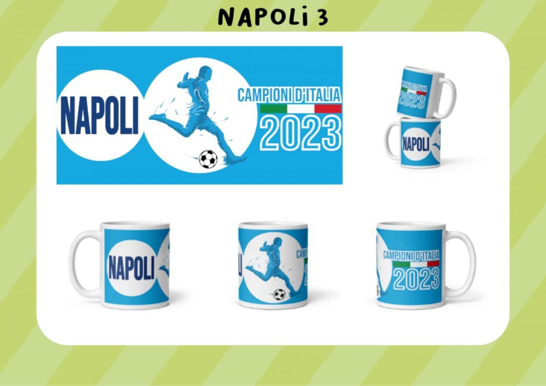 Tazza MUG Napoli, Bianca con scritta, con scatola cartone. Per tifosi partenopei. Napoli calcio scudetto