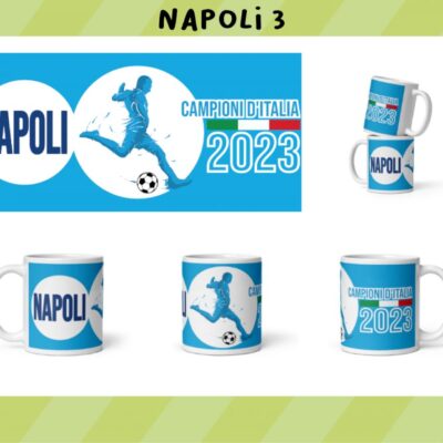 Tazza MUG Napoli, Bianca con scritta, con scatola cartone. Per tifosi partenopei. Napoli calcio scudetto