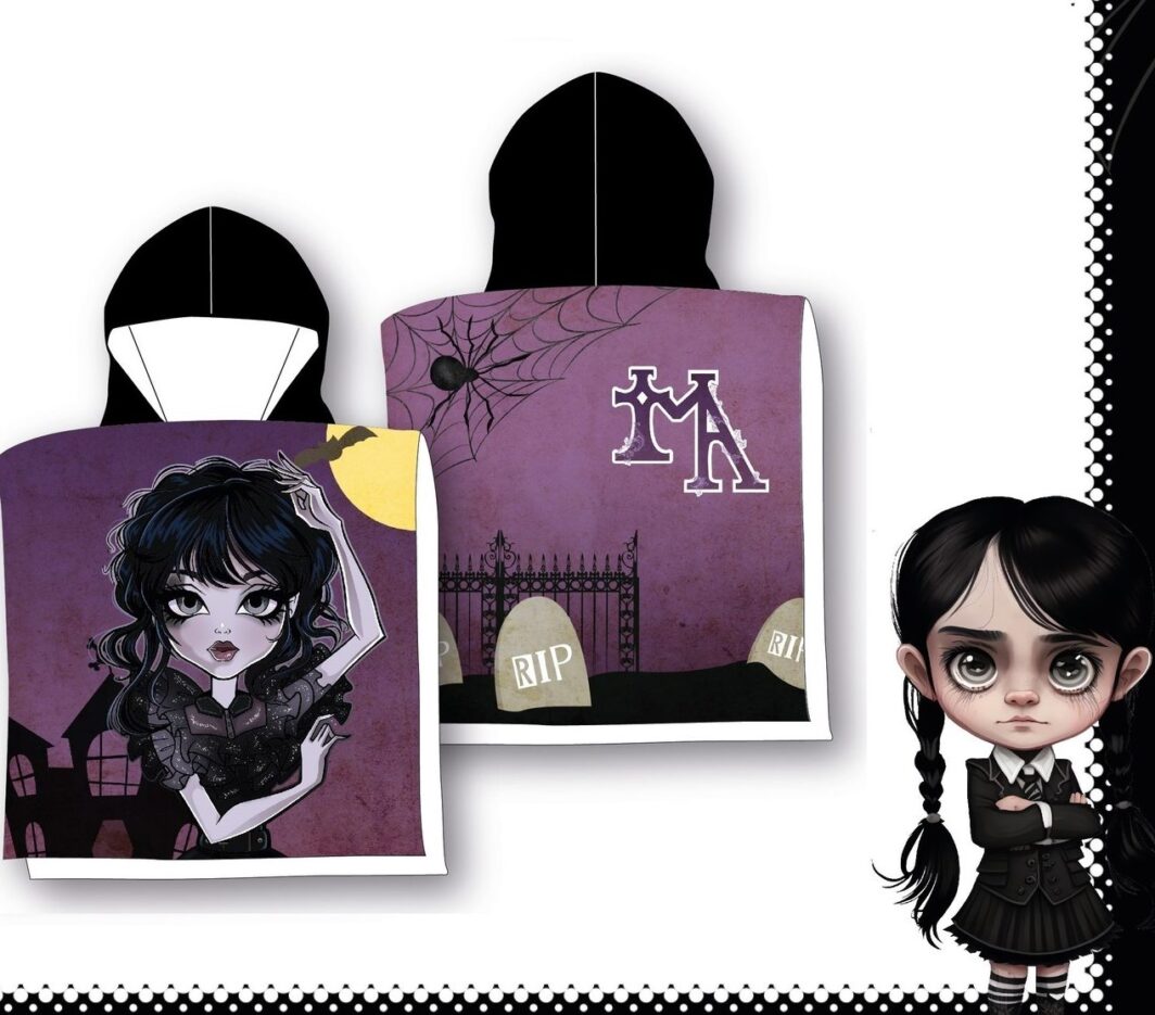 PONCHO "Mercoledì - Wednesday Addams"