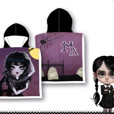 PONCHO "Mercoledì - Wednesday Addams"
