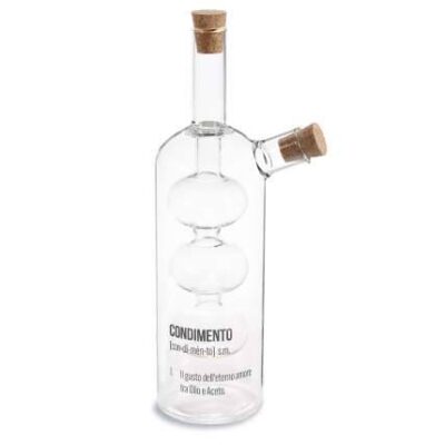 Bottiglia olio e aceto in vetro c/tappo sughero "Dictionary"
