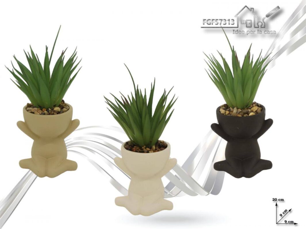 VASO CERAMICA CON PIANTINE