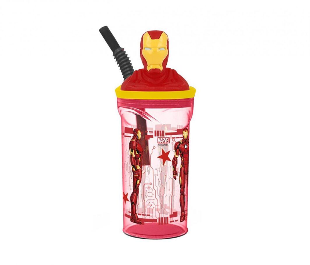 IRON MAN BICCHIERE CON CANNUCCIA 3D TRITAN AVENGERS
