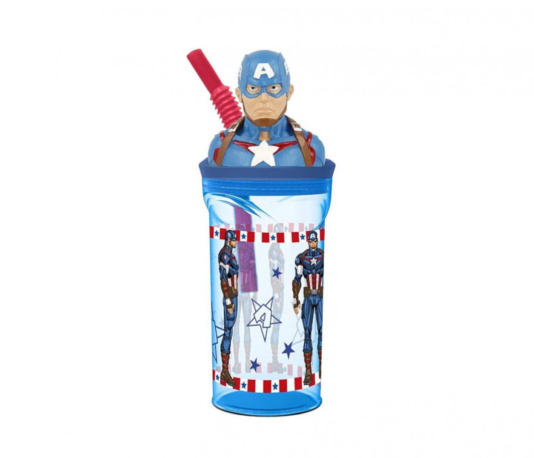 CAPTAIN AMERICA BICCHIERE CON CANNUCCIA 3D TRITAN AVENGERS