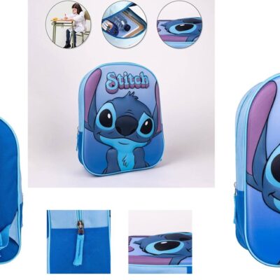 Zaino di Scuola di Stitch, Borsa Unisex Kids, Multicolore, Standard