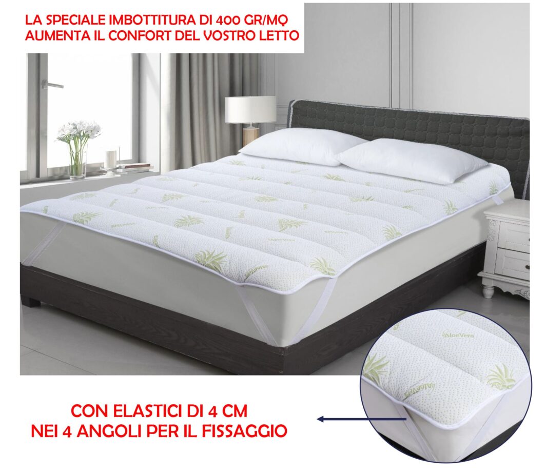 TOPPER TRAPUNTATO 
"ALOE VERA" 2P