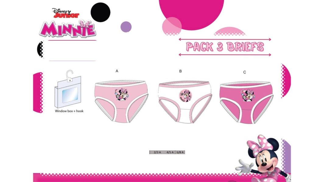 Tris Mutande Bambina "Minnie"
 Slip Intimo