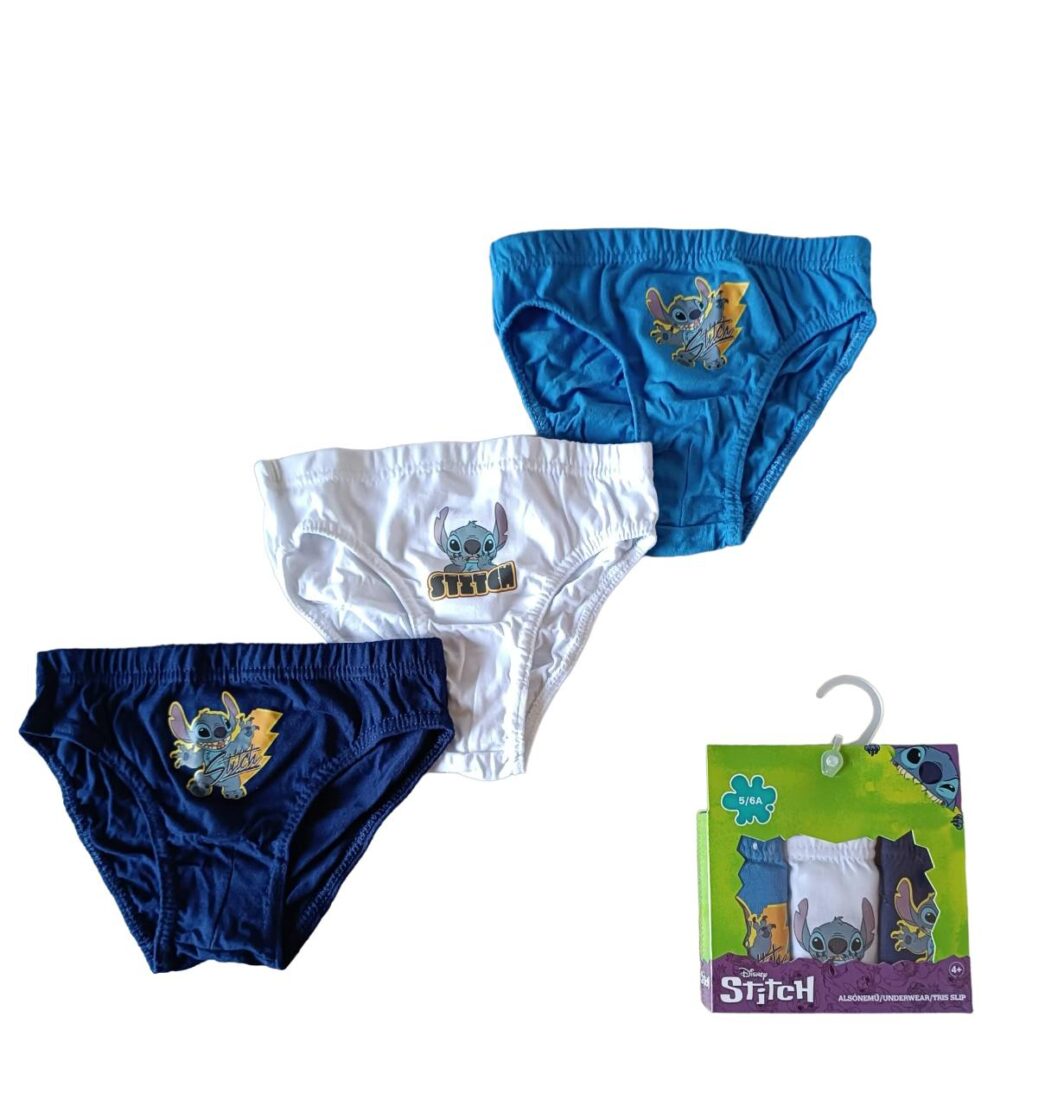 Tris Mutande Bambino "Stitch" Slip Intimo
