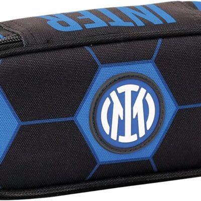 Seven Inter - Astuccio Bustina Round Plus per la scuola o il tempo libero, 23x10x5,5cm
