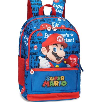 Super Mario Bros - Zaino organizzato, Scuola elementare e media, Multiscomparto, 43cm